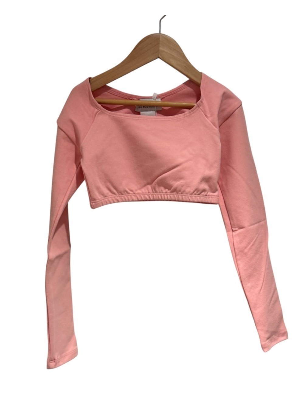 GIL RODRIGUEZ - cropped light pink long sleeve top - size 10